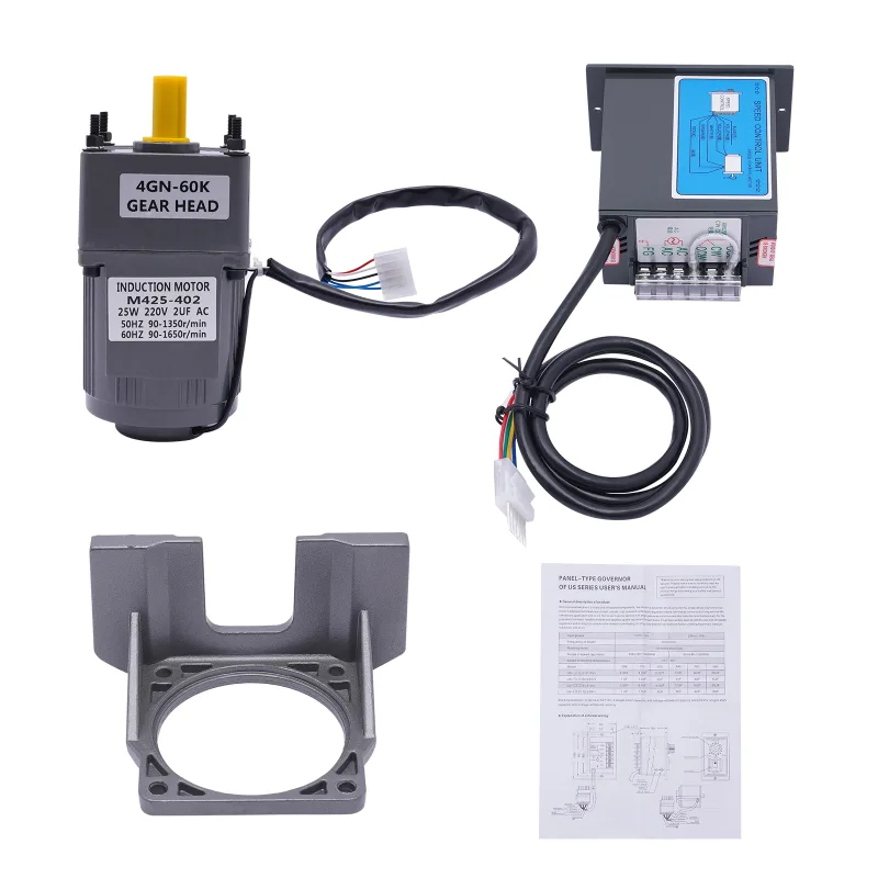 AC 220V Electric Gear Motor Variable Speed Controller Reduction Ratio 1:60 image 6