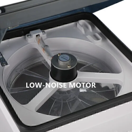 14" Roof Vent Fan Camper Van Motorhome w/ LED Light White RV Caravan Skylight Vent image 5