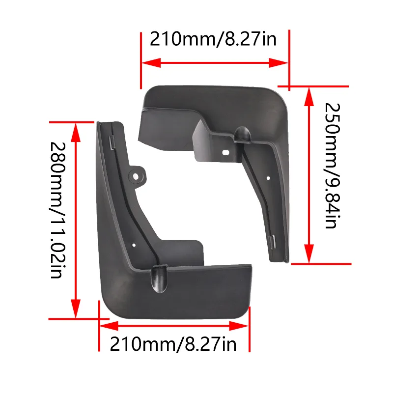 4X Splash Guards mudguard fender mudflaps mud flaps guards black plastic front rear left right For Peugeot 2008 2019-202 image 2