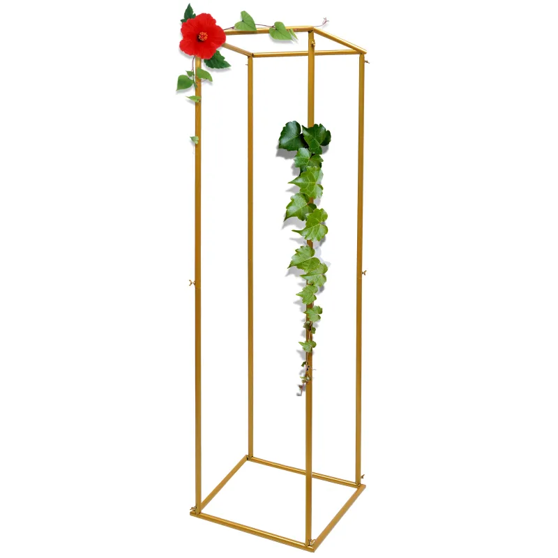 Gold Metal Column Flower Stand Wedding Backdrop Stand Flower Arrangement Plant Shelf For Wedding Party Dinner Decor 180c image 5