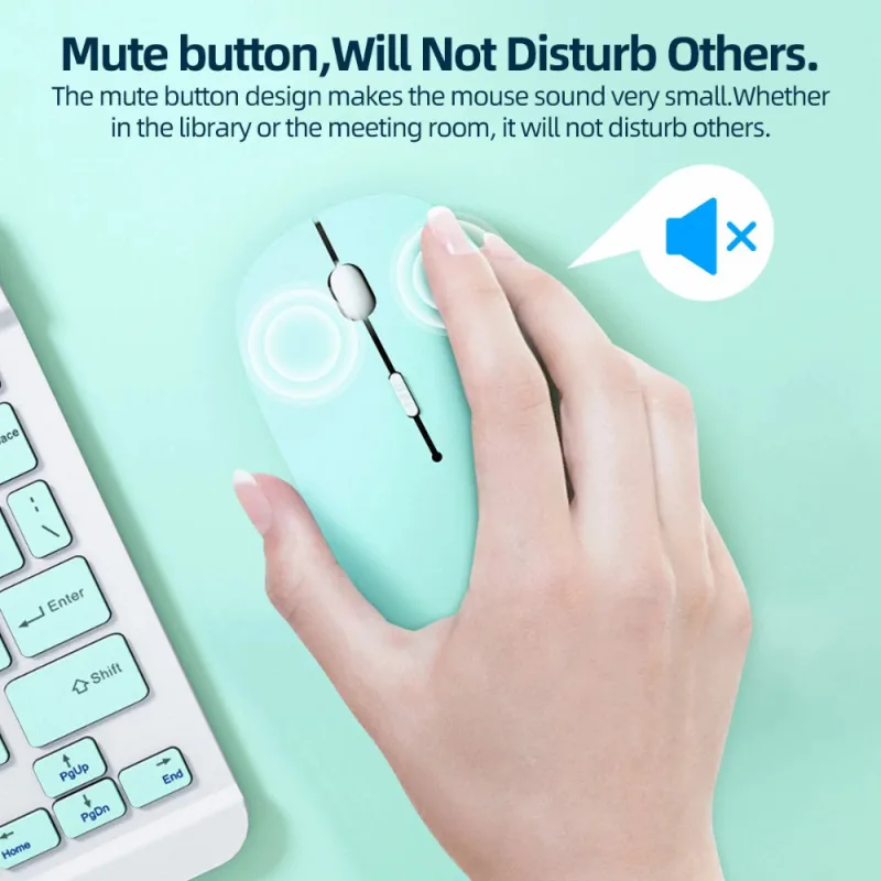 Silent Bluetooth Mouse Marcaron Computer Laptop Optical Mouse Wireless for iPad Samsung Tablet Universal Mice Noiseless image 3