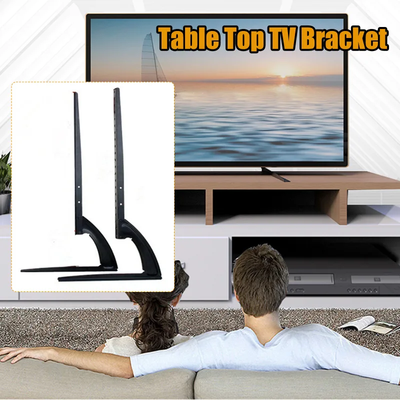 32-70 Inch Universal TV Stand Adjustable Height LCD LED Display Legs Feet Stand Durable Television Rack Black image 2