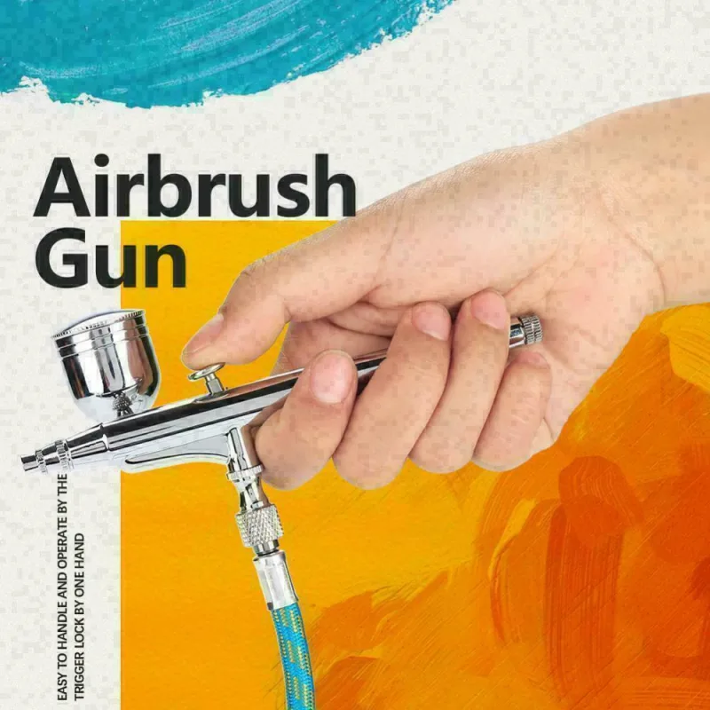 Car Painting Paint Art DIY Tool Mini Airbrush Compressor Kit Spray Gun Dual Action Air Brush Paint Model 0.3MM image 4