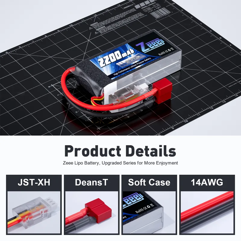 Zeee 7.4V 2200mAh LiPo Battery 2-Pack image 3