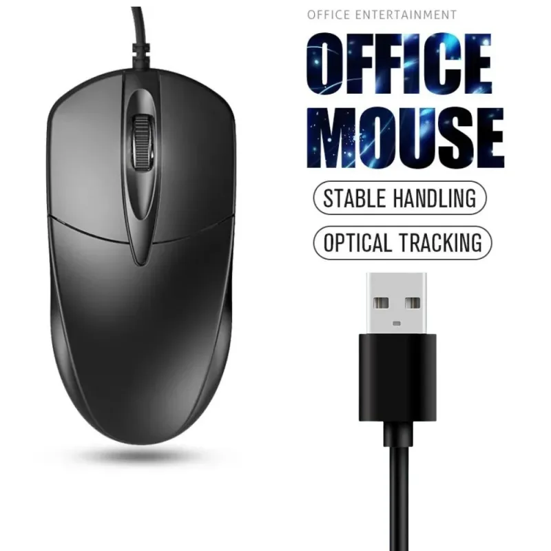 USB Optical Wired Mouse Laptop Home Office Mouse Anti Slip Roller 3D 1200DPI Game Mause Computer Accessories For PC Desk image 2