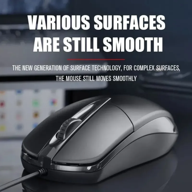 USB Optical Wired Mouse Laptop Home Office Mouse Anti Slip Roller 3D 1200DPI Game Mause Computer Accessories For PC Desk image 3