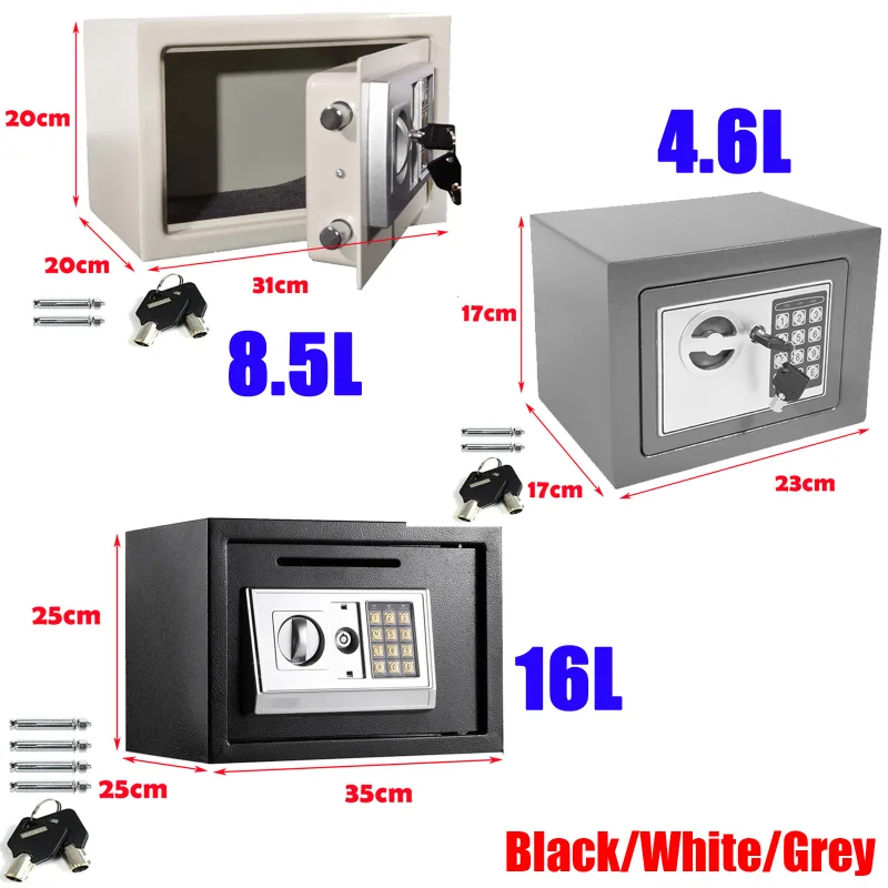 Safe Box Digital Safety Electronic Money Box for Cash Home Office, Jewelry, Large Capacity Security Steel with keys and  image 5