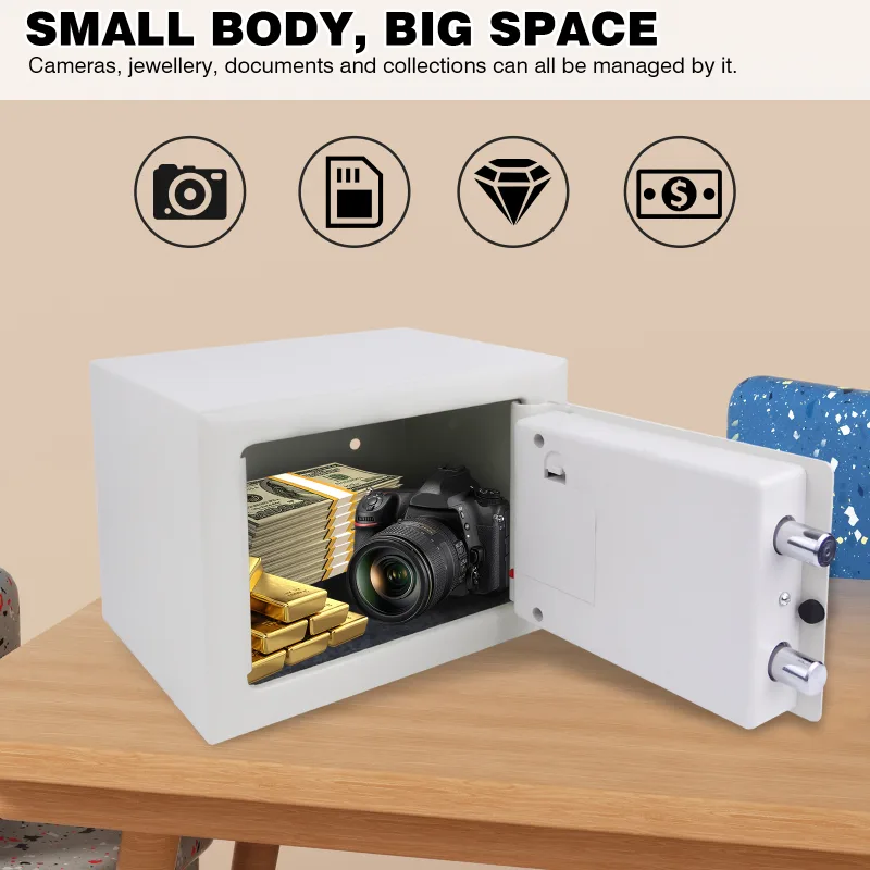 Safe Box Digital Safety Electronic Money Box for Cash Home Office, Jewelry, Large Capacity Security Steel with keys and  image 6