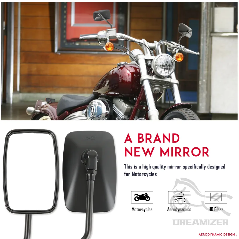 10MM Adjustment Black Motorcycle Rear View Mirrors 360 Degrees ATV Side Mirrors For Dirt Bike Scooter Moped Tricycle Qua image 1