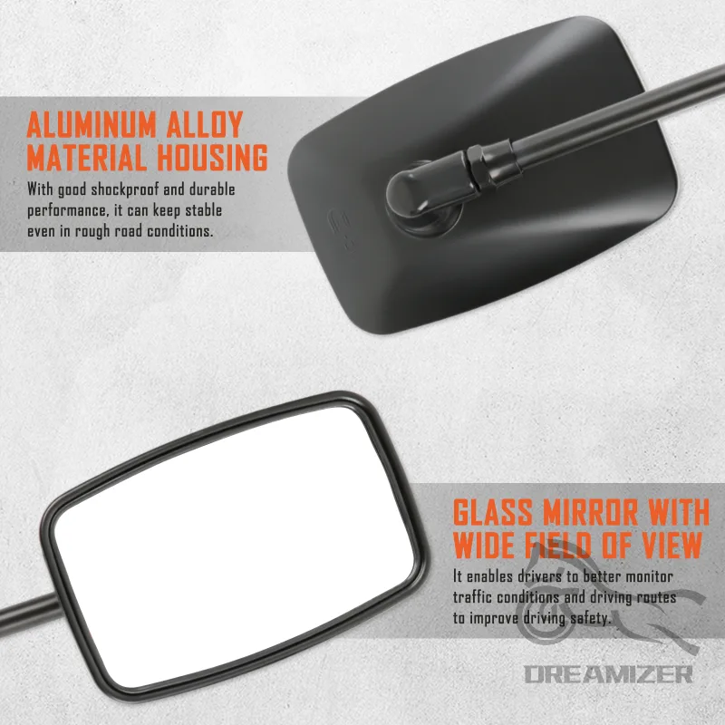 10MM Adjustment Black Motorcycle Rear View Mirrors 360 Degrees ATV Side Mirrors For Dirt Bike Scooter Moped Tricycle Qua image 4