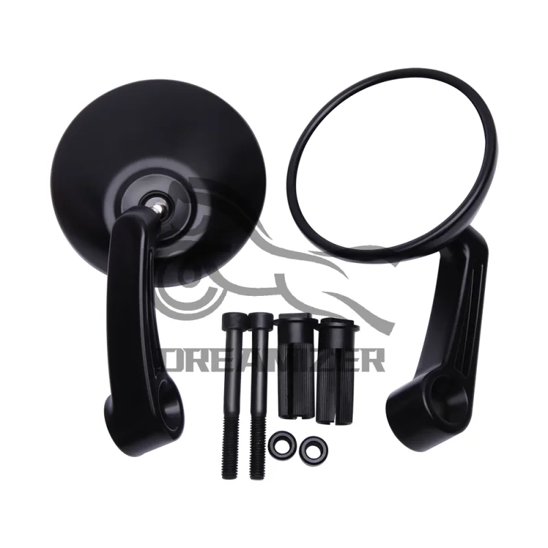 Motorcycle Round Big 7/8" Handle Bar End Rearview Side Mirrors for Honda Kawasaki Suzuki Yamaha Scooter image 2