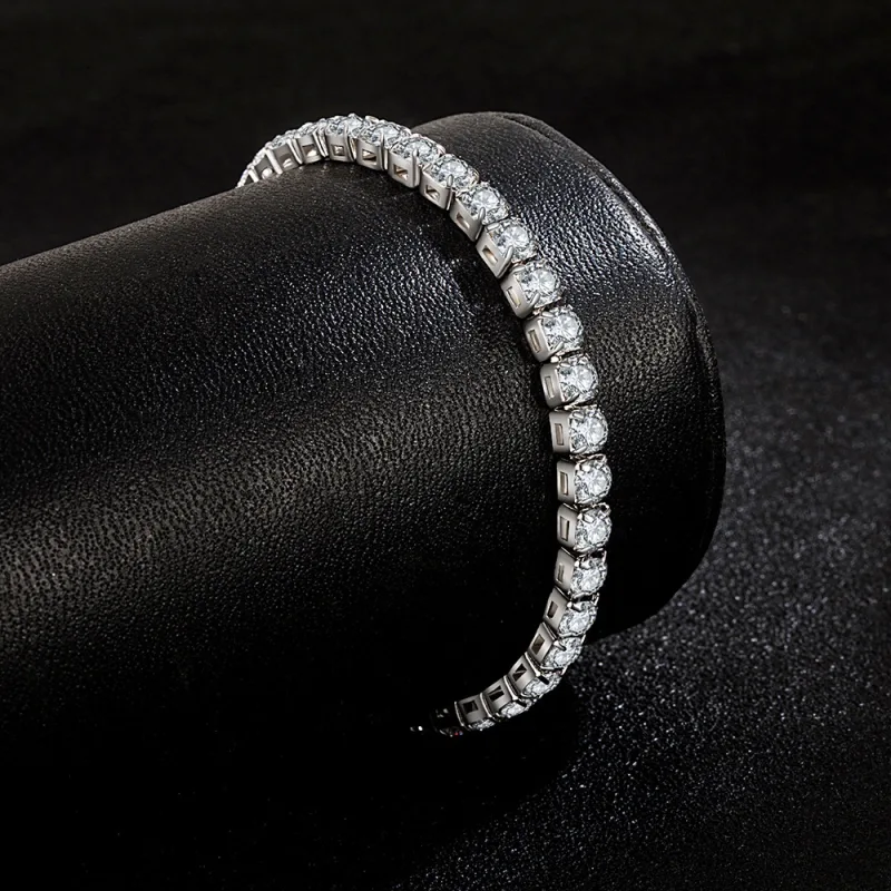 Lihong S925 Sterling Silver Bracelet Zirconia Tennis Ball Women Fashion Simple Engagement Wedding Charm Jewelry 4mm 16-2 image 2