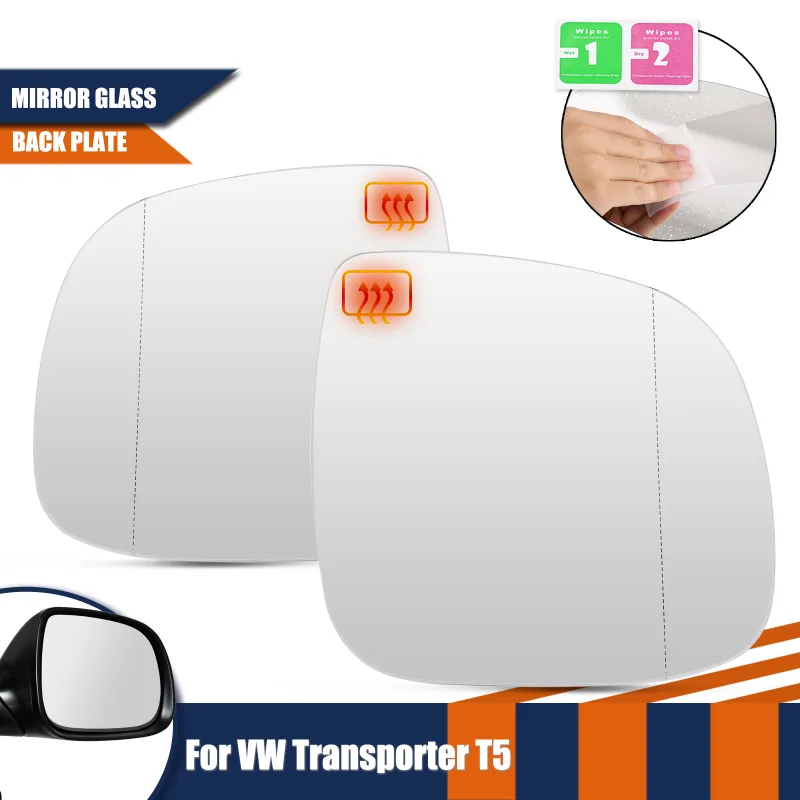 Left Right Side Wing Mirror Glass Convex Heated Wide Angle Rearview Back Plate For VW Transporter Multivan T5 T6 2010 20 image 1