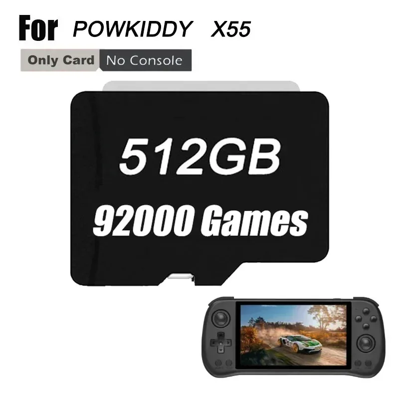 FOR POWKIDDY X55 Retro Handheld Game Console TF Card Built in 512G 90000 Games PSPPreloaded Games Memory Card Universal image 2