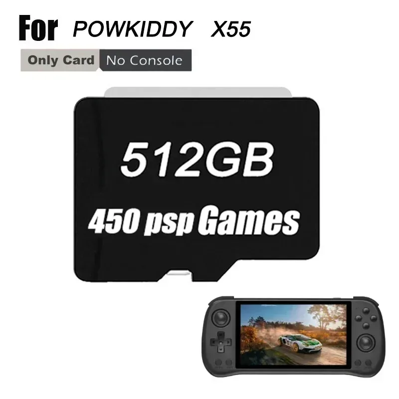 FOR POWKIDDY X55 Retro Handheld Game Console TF Card Built in 512G 90000 Games PSPPreloaded Games Memory Card Universal image 3