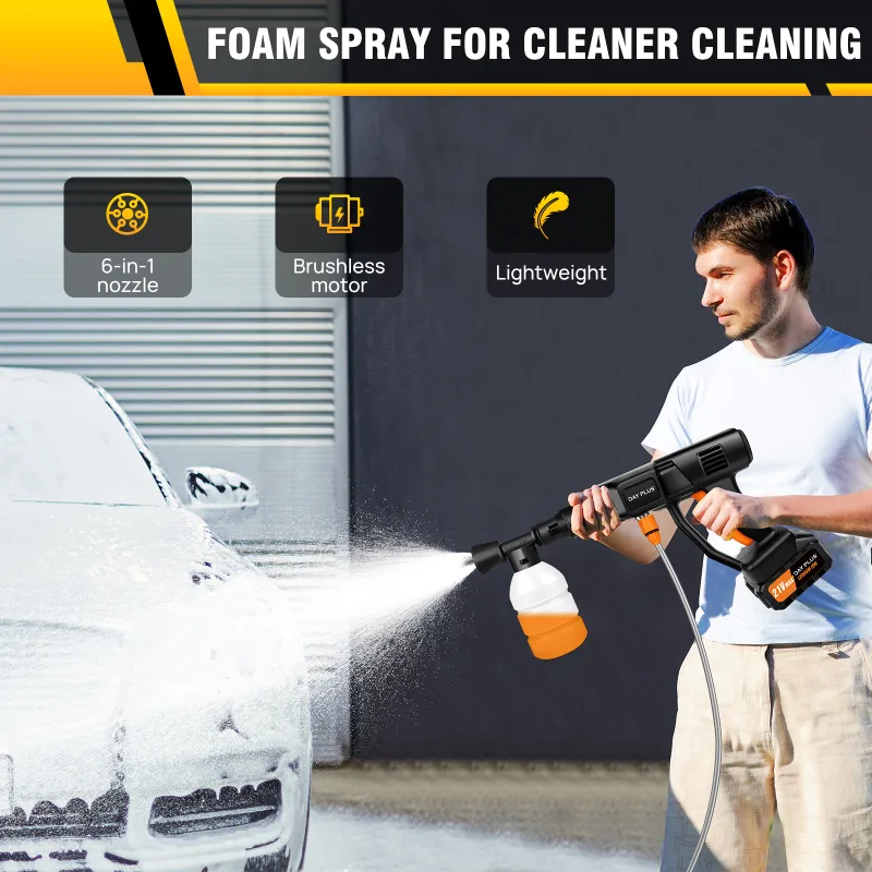 DayPlus Cordless Pressure Washer Portable Power Cars Washer Cleaner 3.0Ah Battery Powered High Pressure  for Garden Floo image 3