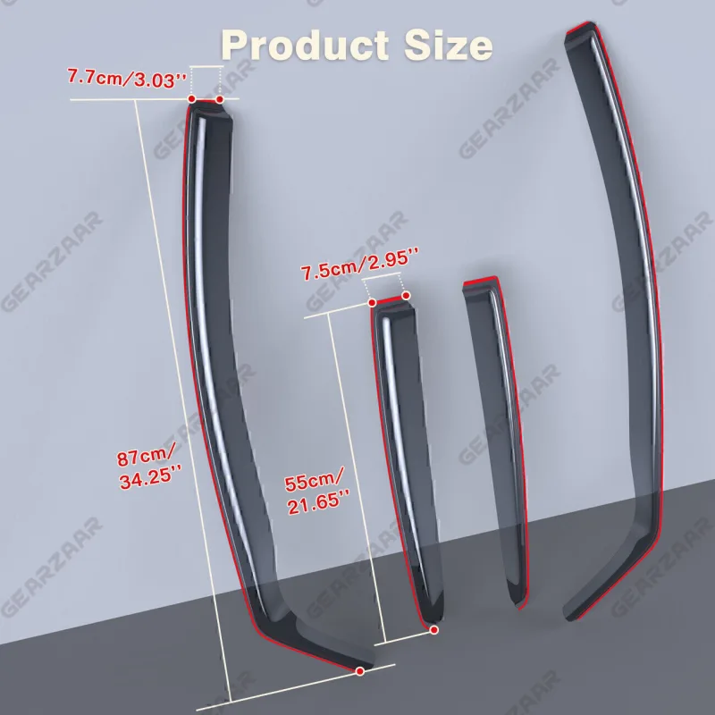 GEARZAAR For Ford Focus MK3 2012-18 5 Door Saloon/Hatchback Wind Rain Deflectors 4pc image 2
