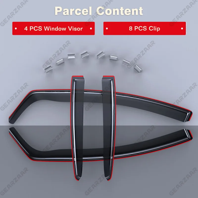 GEARZAAR For Ford Focus MK3 2012-18 5 Door Saloon/Hatchback Wind Rain Deflectors 4pc image 6