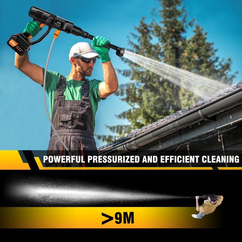 6 IN 1 Brushless 21V Electric High Pressure Washer Cordless Efficient Car Garden Cleaning Spray Gun with Powerful 3.0Ah  image 4