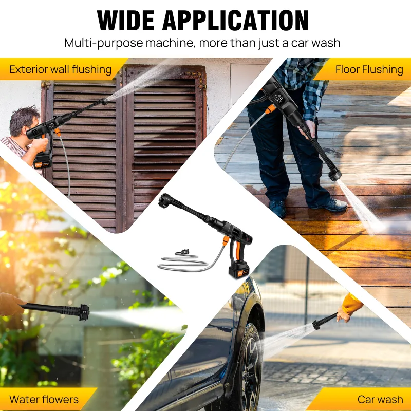 6 IN 1 Brushless 21V Electric High Pressure Washer Cordless Efficient Car Garden Cleaning Spray Gun with Powerful 3.0Ah  image 6