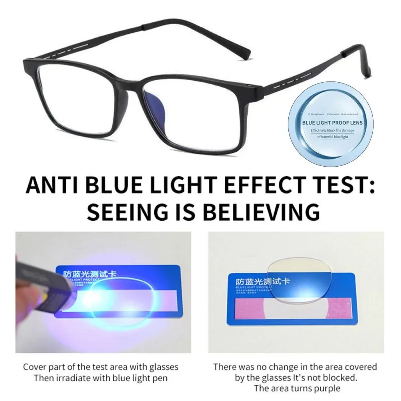 TR90 Ultralight Pure Titanium Reading Glasses Men Women Anti Blue Light Presbyopia Eyeglasses Big Square Prescription Ey image 6
