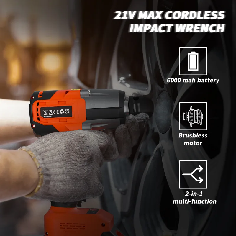 EMDTOOL Cordless Impact Wrench, 1/2 inch Driver Brushless Impact Gun, Variable Speed 3200rpm & Max Torque 1500Nm,4 Socke image 3