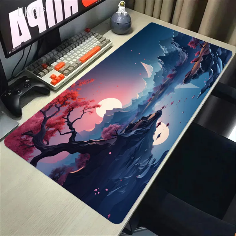 Mouse Pads Landscape Mountain Sunset Cartoon Table Mats Company Mousepad Deskmat Aesthetic Large Gamer Non-slip Mouse Mat 100x50 - image 3