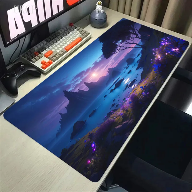 Mouse Pads Landscape Mountain Sunset Cartoon Table Mats Company Mousepad Deskmat Aesthetic Large Gamer Non-slip Mouse Mat 100x50 - image 4