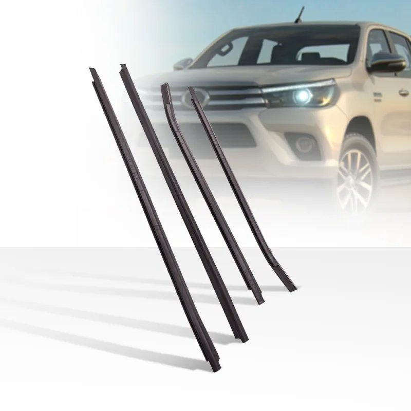 4x Outside Window Door Window Seal Strips for Toyota HILUX Double Cab 2005-2015 for SR5/VIGO/MK6 PICKUP 06-15 DOUBLE CAB image 2
