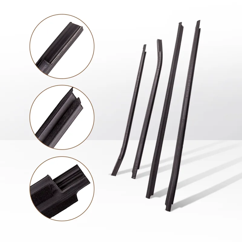 4x Outside Window Door Window Seal Strips for Toyota HILUX Double Cab 2005-2015 for SR5/VIGO/MK6 PICKUP 06-15 DOUBLE CAB image 3