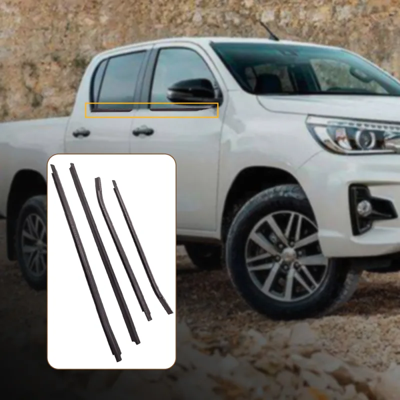 4x Outside Window Door Window Seal Strips for Toyota HILUX Double Cab 2005-2015 for SR5/VIGO/MK6 PICKUP 06-15 DOUBLE CAB image 5
