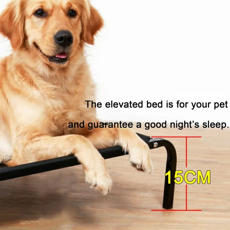 Metal Frame Dog Cot Elevated Dog Pet Bed Raised w/Breathable Mesh&No-Slip Rubber Feet,Lightweight&Portable For In/Outdoo image 2
