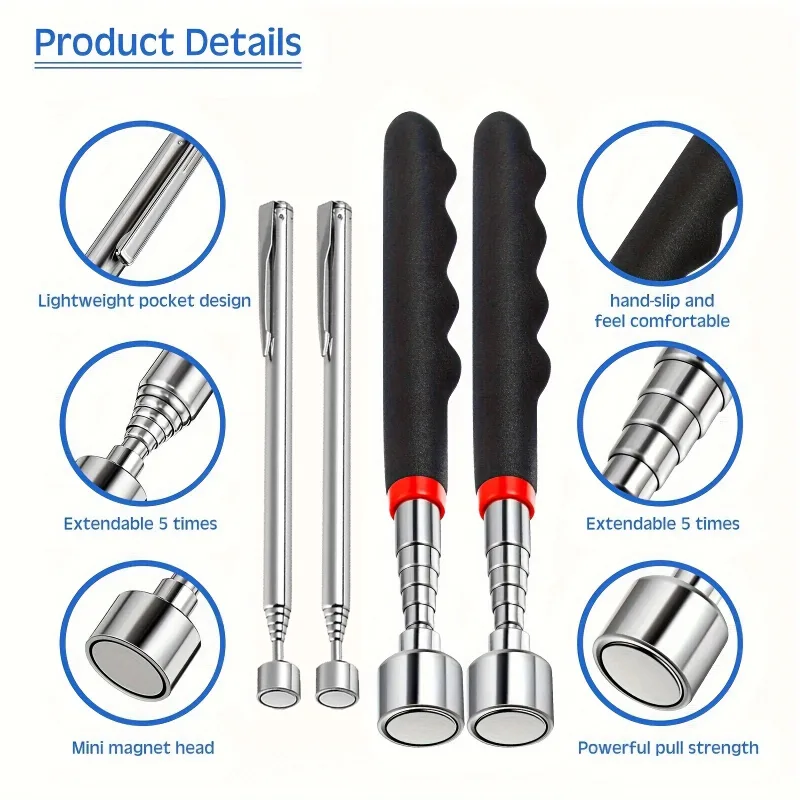 Telescopic magnet picking tool for hard to reach areas image 3