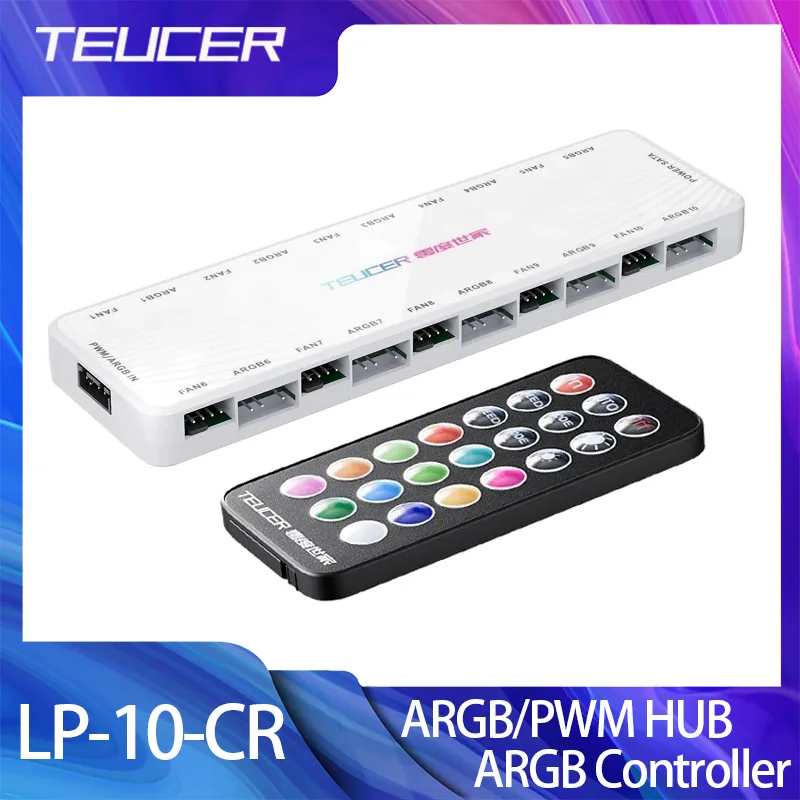 TEUCER LP-10 ARGB/PWM HUB With ARGB Controller 2 in 1 Fan HUB Adapter - image 1