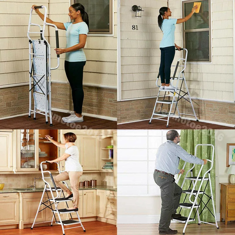 Folding Steel Step Ladder Heavy Duty Stool image 5