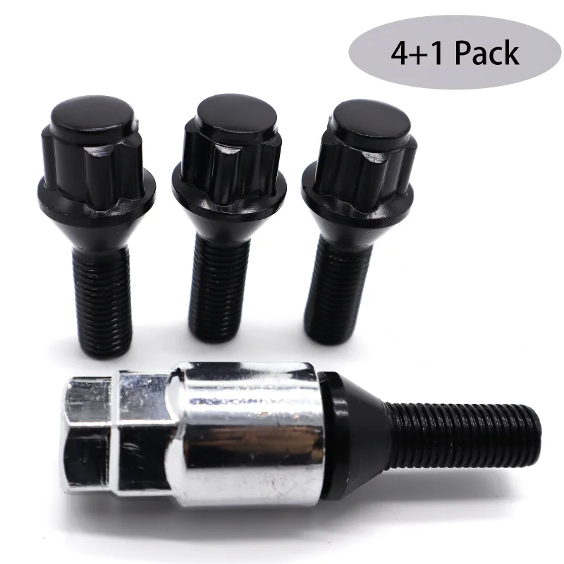 Car Alloy Wheel Locks 10.9 Steel M12x1.5 Black image 1