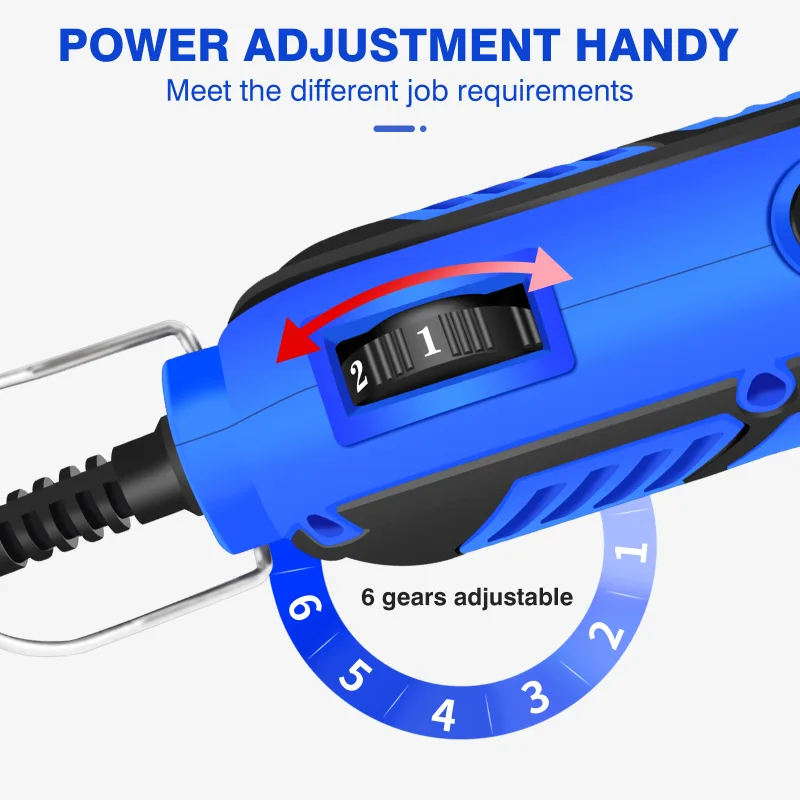 DayPlus 135W Power Electric Rotary Tool With 80pcs Accessories Mini Rotary Multi-Tool Kit,6 Variable Speed Electric Grin image 5