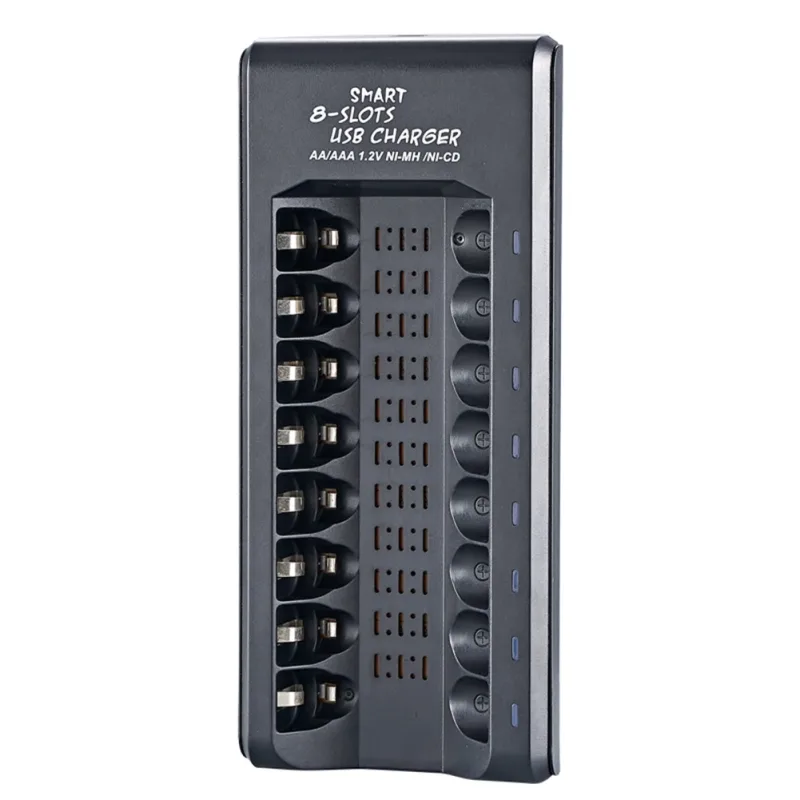 Rechargeable Battery Charger USB Output 8 Slots Fast Charging Short Circuit Protection for 1.2V NiMH AAA/AA Batteries Ch image 5
