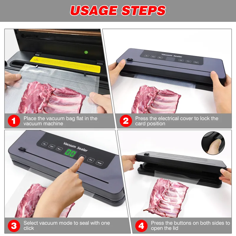 DayPlus Electric Sealing Machine Automatic Vacuum Sealer 60kpa Vacuum Food Sealer Dry Wet Packing With 10 Free Sealing B image 3