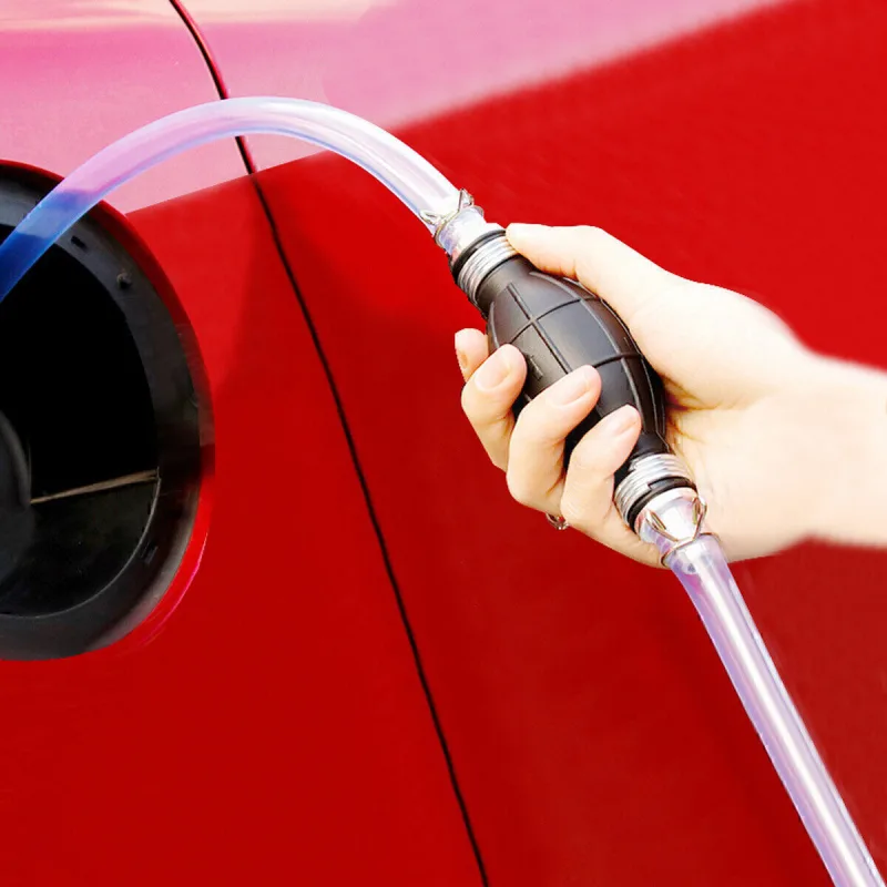 GEARZAAR Hand Siphon Pump Petrol Diesel Water Oil Liquid Fuel Transfer Easy Use Tool 2M image 4