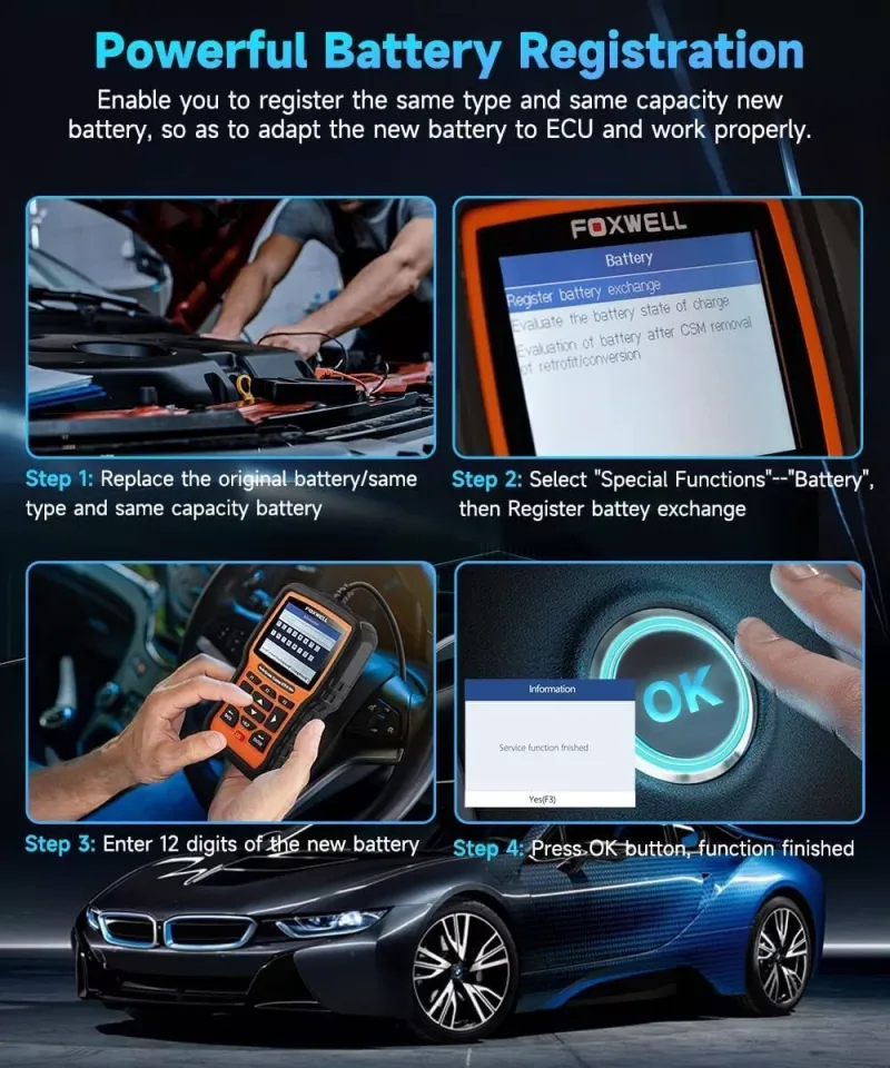 Foxwell NT510 Elite For BMW All System ABS SRS D.PF TPMS OBD2 Diagnostic Scanner OBD2 Automotive Scanner Bi-directional  image 5