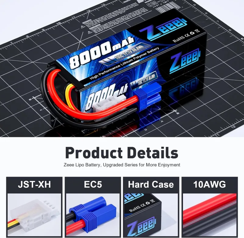 ZEEE 11.1V 8000mAh 3S LiPo Hardcase Battery image 3