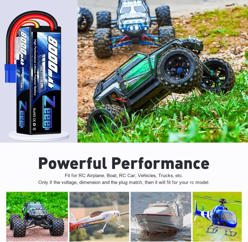 ZEEE 11.1V 8000mAh 3S LiPo Hardcase Battery image 5
