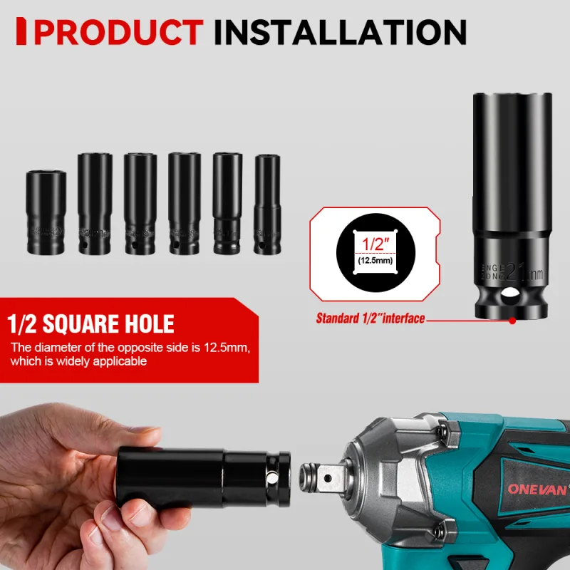 ONEVAN 1200N.M Brushless Electric Impact Wrench 3 Funtion 1/2" Cordless Portable Screwdriver Drill Tools For Makita Batt