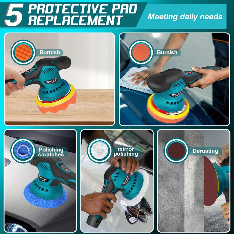 DayPlus 12V Cordless Polisher 125mm 8-Speed image 2