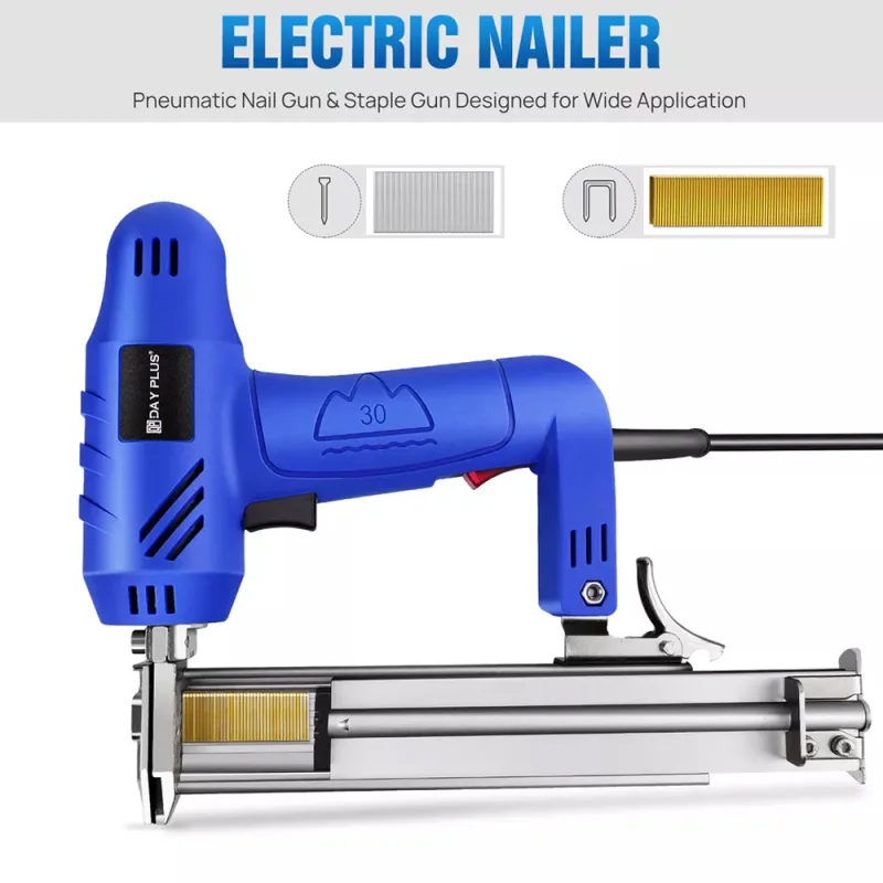 DayPlus Electric Nail Gun 2 IN 1 Nailer Stapler Framing Nailer Tacker Furniture Staple Gun Power Tool For Woodworking image 6
