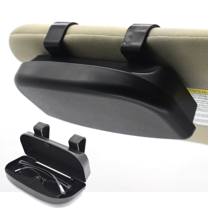 Magnetic Car Visor Glass Case Card Ticket Organizer Box Sunshade Auto Accessories Clip Mount Storage Holder Interior Dec image 1