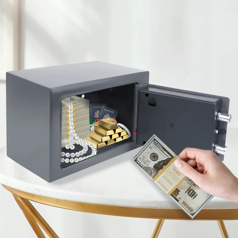 4.6L Home Digital Safe Electronic Cabinet Safes Cash Box Wall Safe with Key, Money Box for Office Hotel 230mmx170mmx170m image 5
