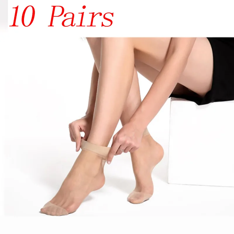 10 Pairs Lady Ankle High Tights Pop Socks Comfort Top Silky Smooth Women Sock image 3