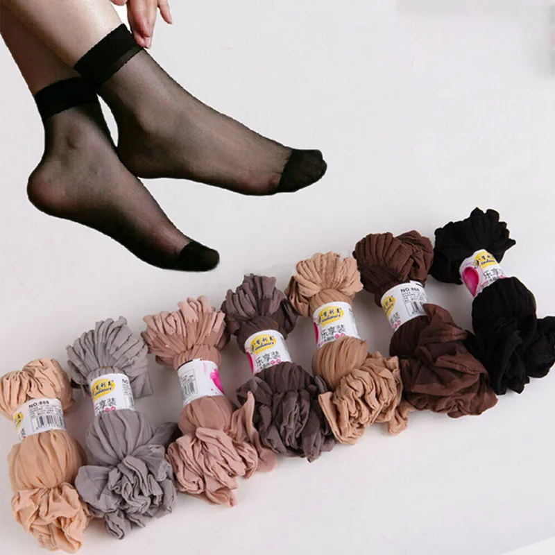 10 Pairs Lady Ankle High Tights Pop Socks Comfort Top Silky Smooth Women Sock image 5